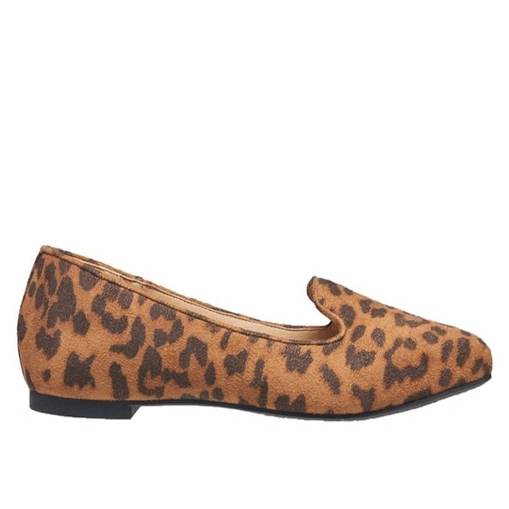 French Connection Delilah Leopard Print Vegan Suede Flat Size 9